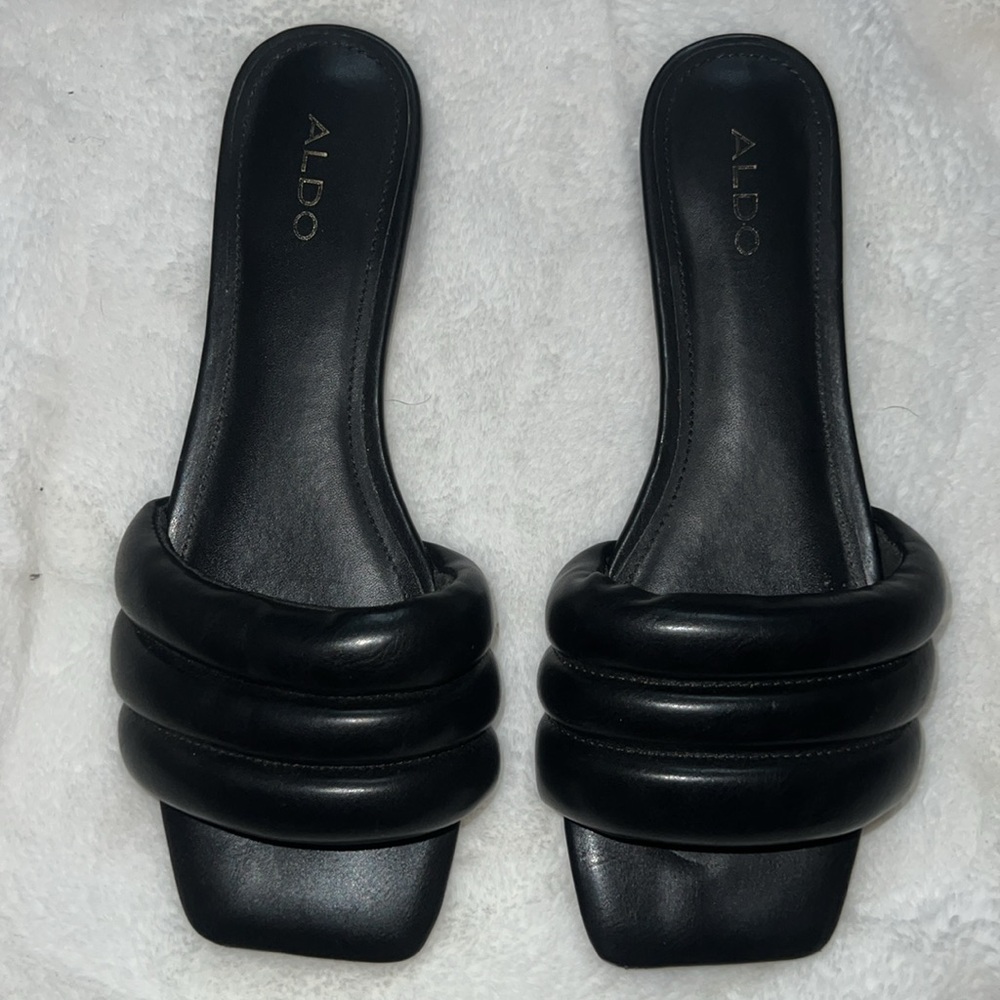 Aldo Black Mules Sleek Slip-On Design